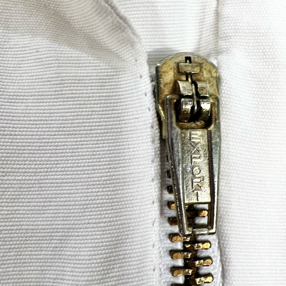 Vtg 80s 90s white power shoulder fringe sleeve military western peplum jacket 3 - Picture 14 of 17